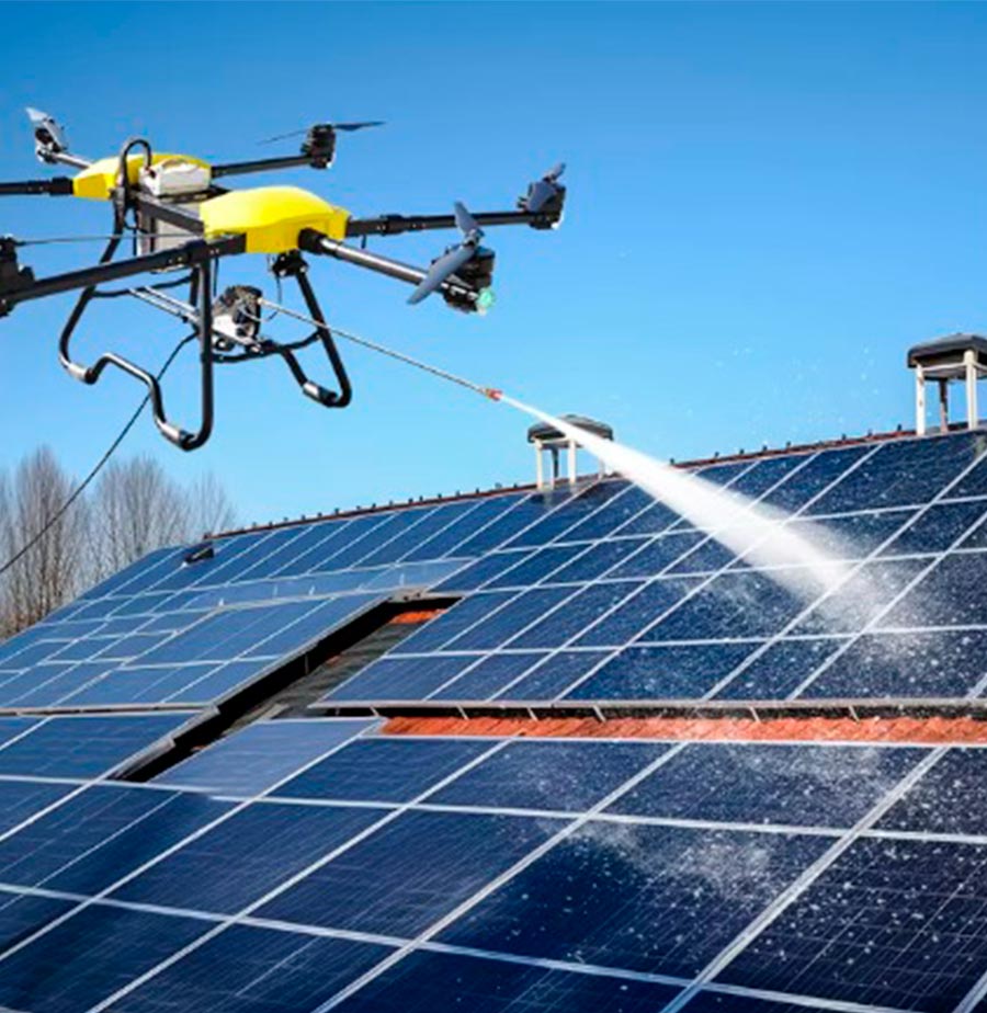limpeza de placa solar com drone limpeza de placa solar com drone